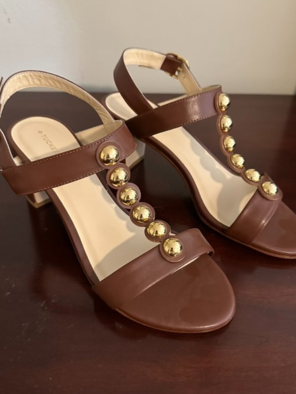 Tuckernuck Brown Leather Marcy Heels | 8.5
